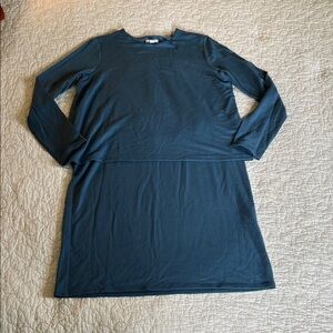 Pure Jill Luxe Teal Long Sleeve Dress